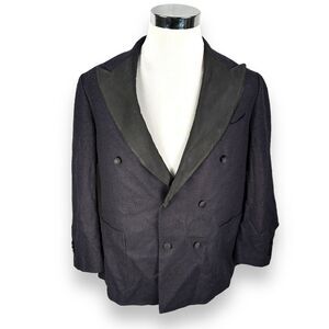 Suitsupply Blazer Jacket Mens 42S Purple Black Wool Havana Double Breasted Weave